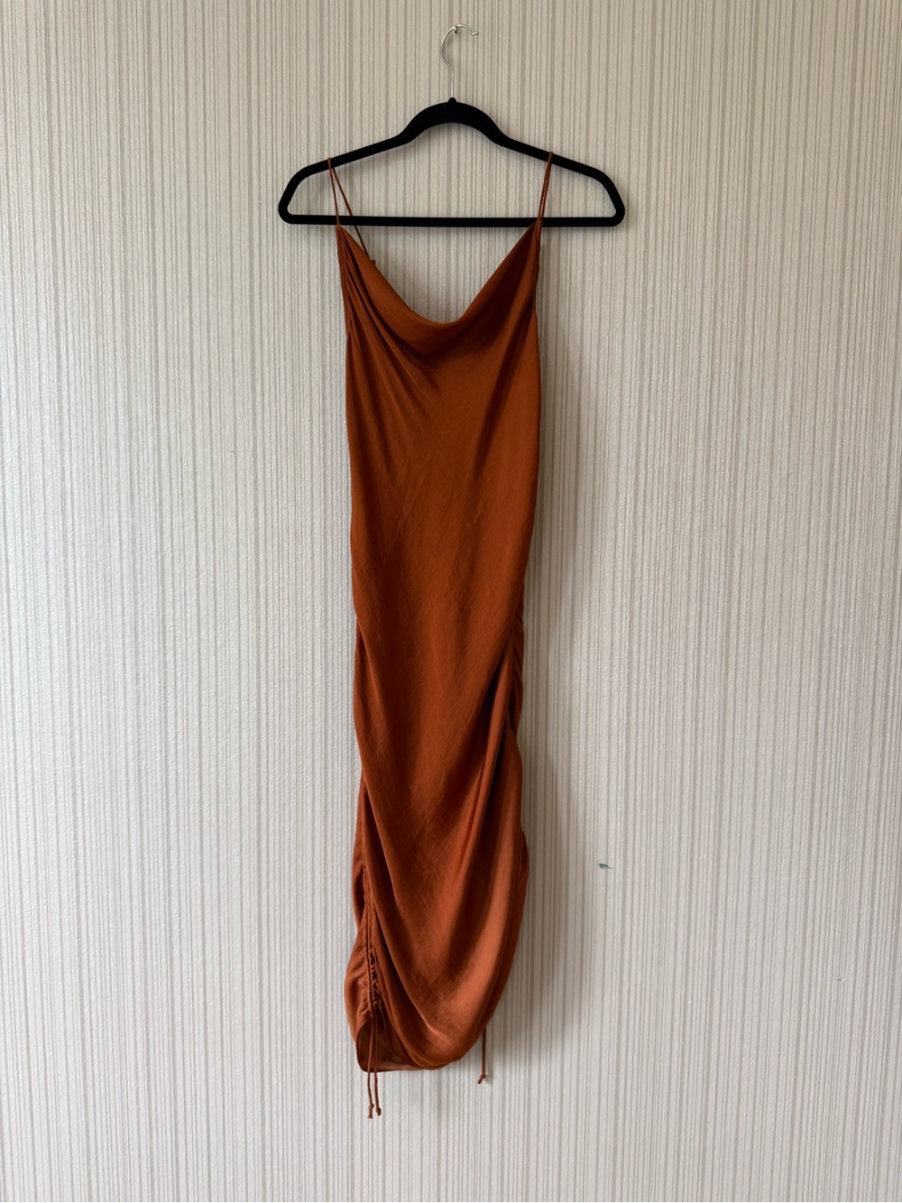 Free People Rust Cowl Midi Slip Dress